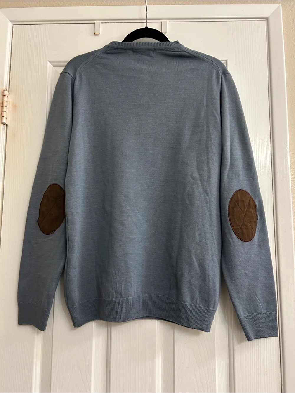 Polo Ralph Lauren Men’s V-Neck Sweater with Suede Elbow Patches